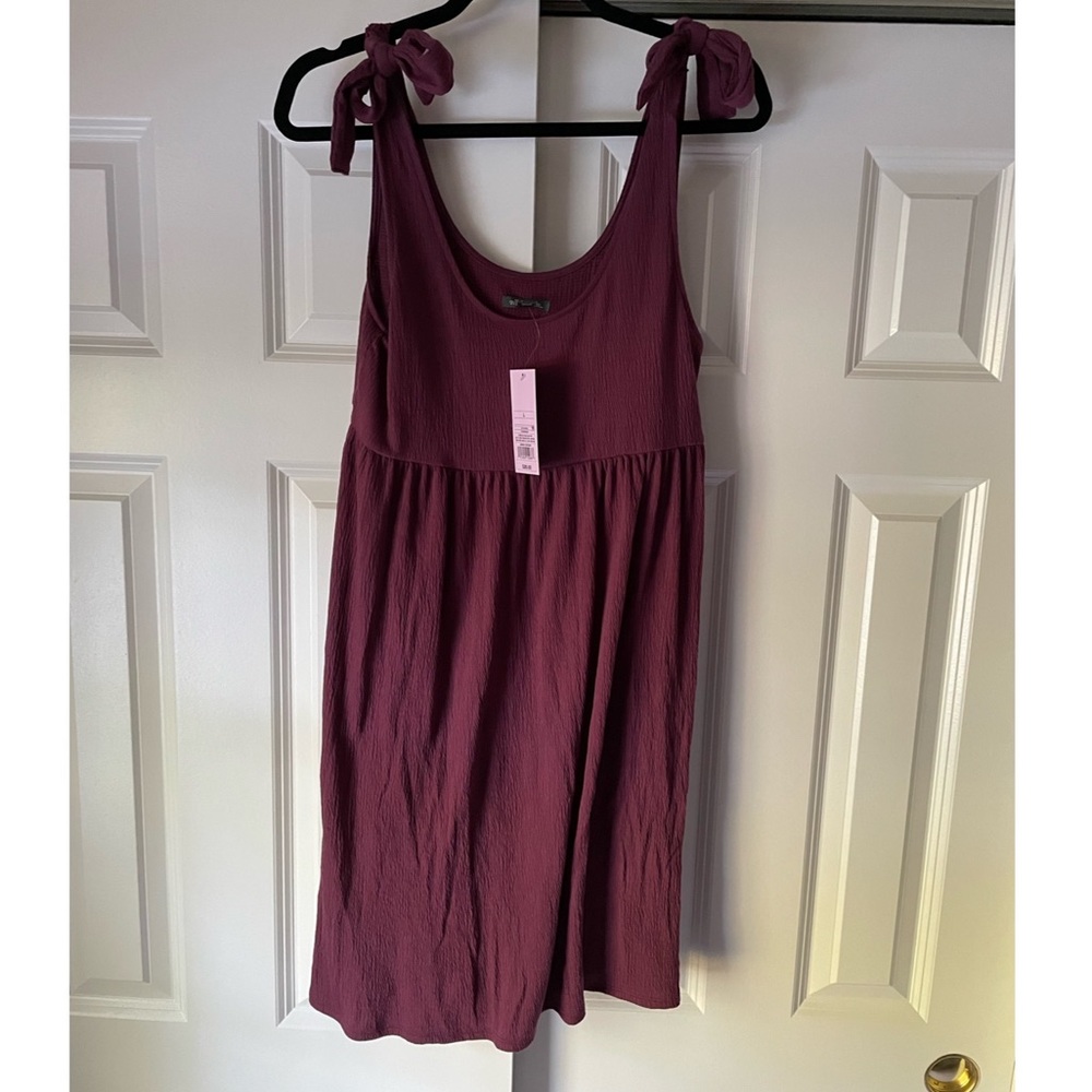 NWT Tie strap babydoll textured knit dress.